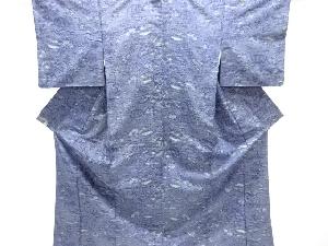 草花模様織り出し十日町紬着物